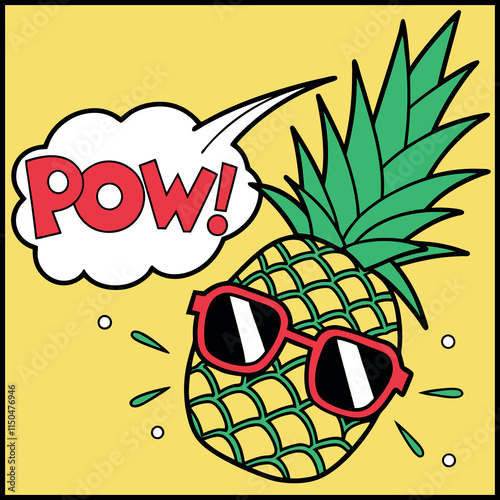  POW! Pineapple Comic Book Style Summer Design