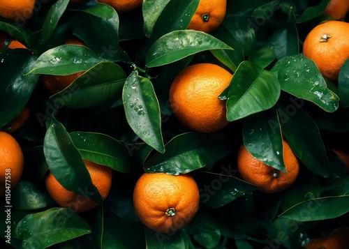 Tangerines with vibrant orange skin displayed on a wooden surface, showcasing their texture and freshness. High-quality food photography with natural lighting. photo