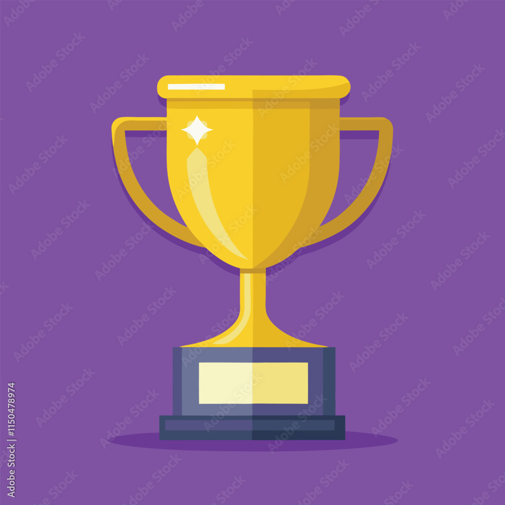 Trophy Flat Design Education Icon with Side Shadow Trophy Flat Design Education Icon with Side Shadow