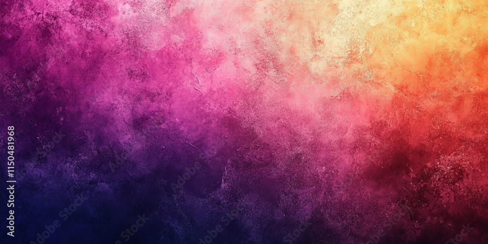 Fototapeta premium Grainy color gradient background orange pink purple abstract retro grainy gradient noise texture effect large poster banner design, Generative AI