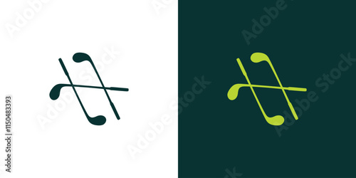 Golf logo design initial letter H unique and professional