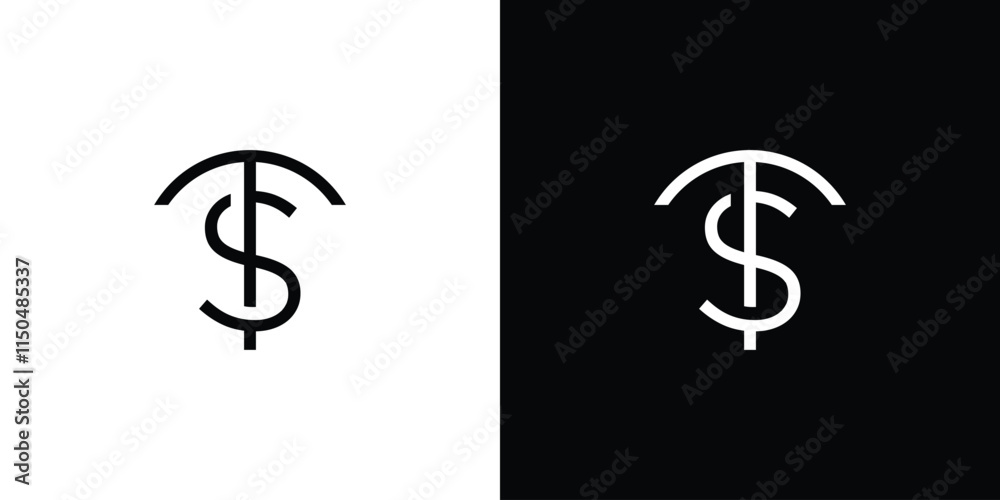 Minimalist TS Monogram Design with Stylish Typography Design on High Contrast Background Minimalist TS Monogram Design with Stylish Typography Design on High Contrast Background