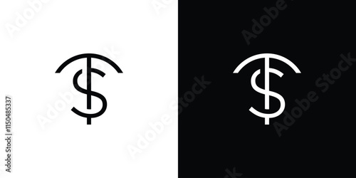 Minimalist TS Monogram Design with Stylish Typography Design on High Contrast Background
