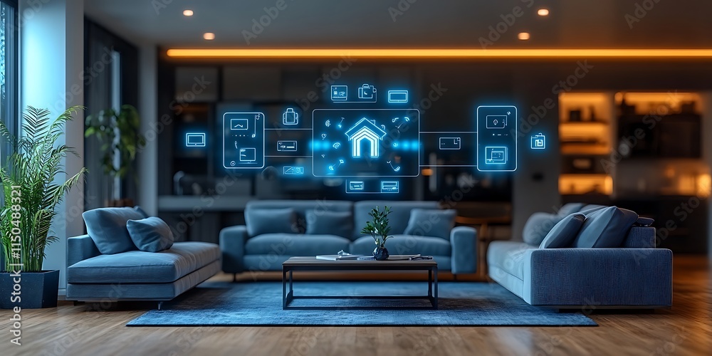 Smart home concept. Remote control and home management Smart home concept. Remote control and home management