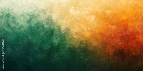 Orange green blurry color gradient grainy texture background, website header poster banner design, Generative AI