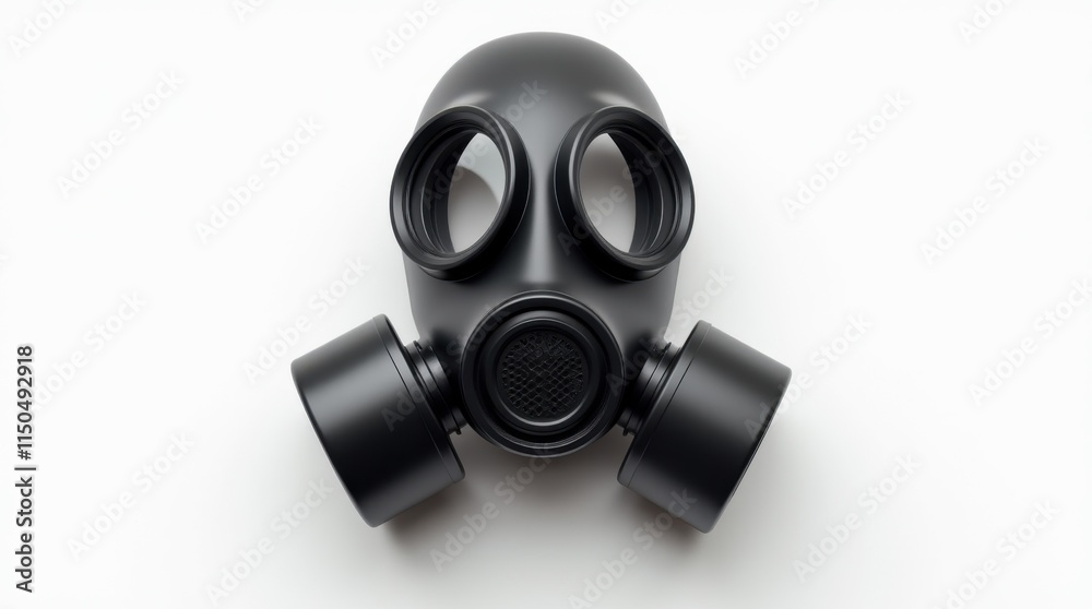 Classic Black Gas Mask on White Background Classic Black Gas Mask on White Background