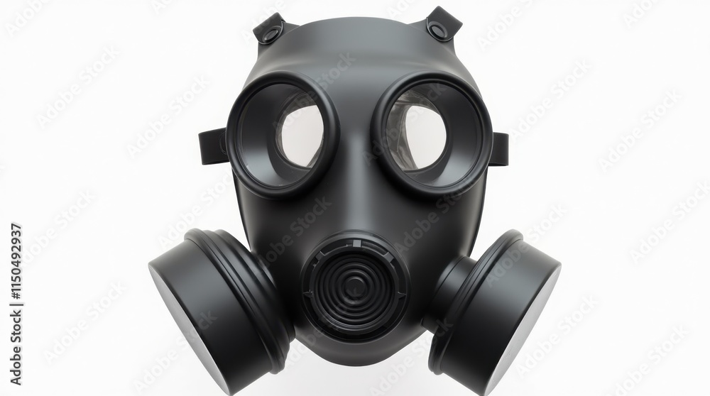 Classic Black Gas Mask on White Background Classic Black Gas Mask on White Background