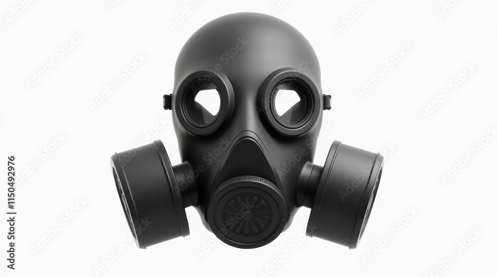 Classic Black Gas Mask on White Background Classic Black Gas Mask on White Background