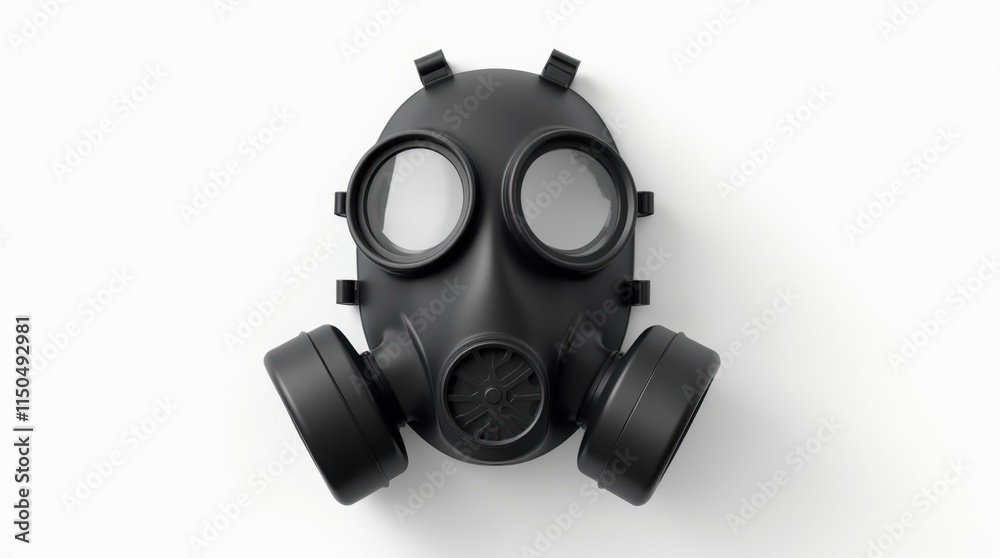 Classic Black Gas Mask on White Background Classic Black Gas Mask on White Background