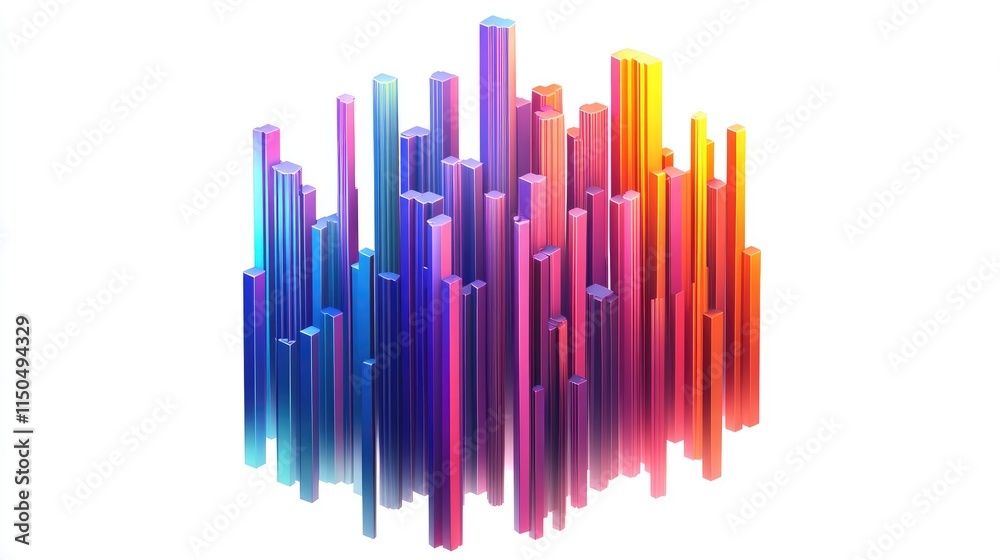 a colorful bar chart clipart, business graph element, 3D isometric illustration, vibrant, isolated on white background a colorful bar chart clipart, business graph element, 3D isometric illustration, vibrant, isolated on white background