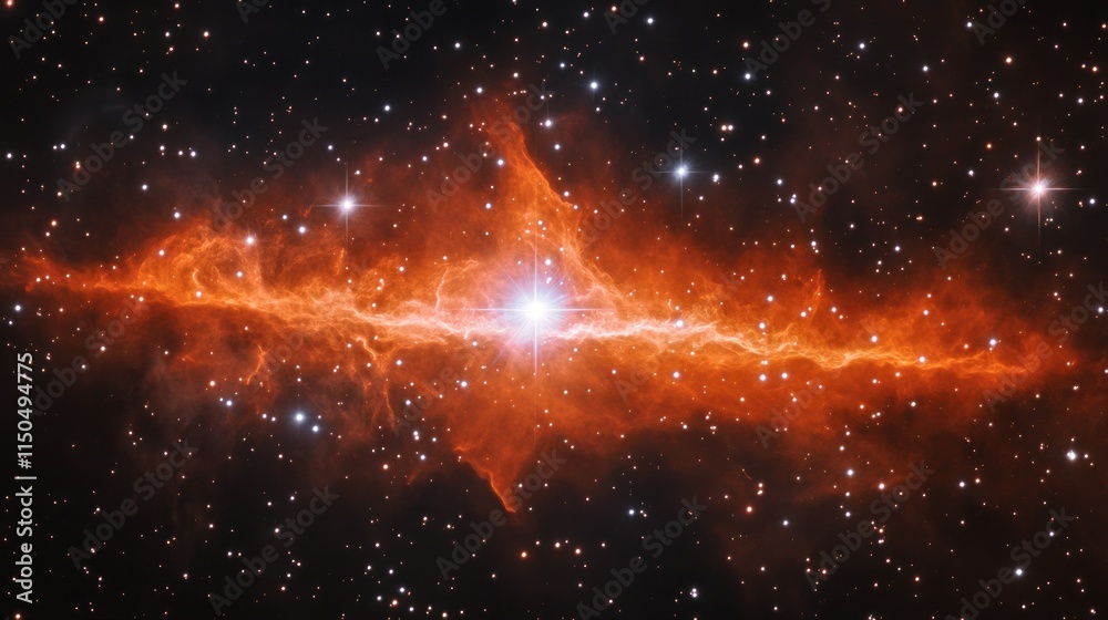 Naklejka premium A stunning cosmic image showcasing a nebula with vibrant colors and intricate structures.