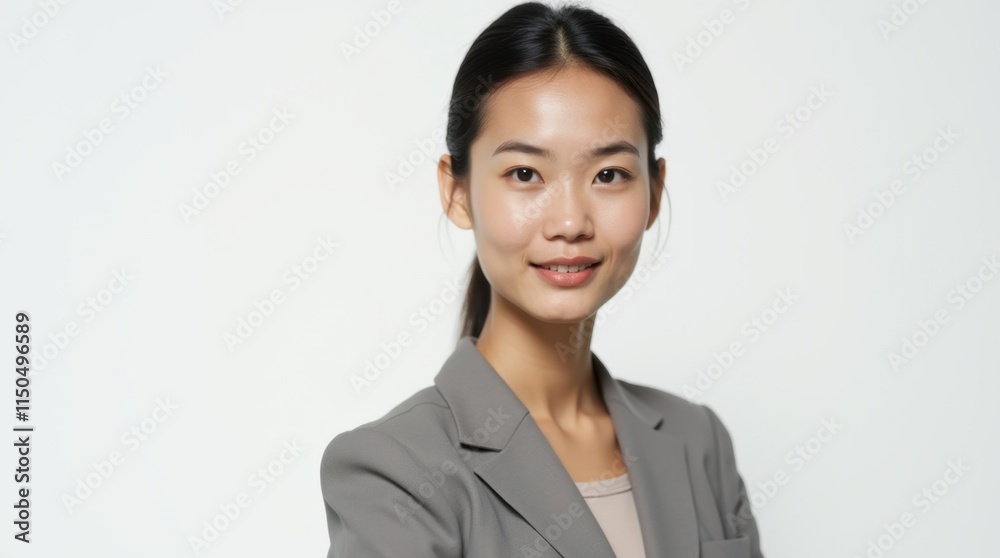 Confident Woman Against Plain Background Confident Woman Against Plain Background
