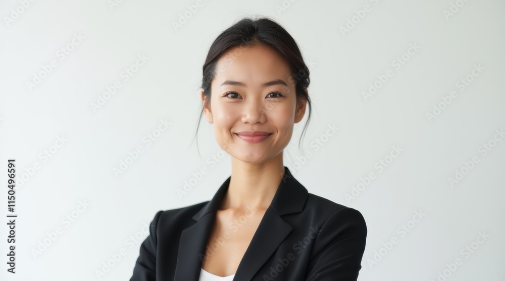 Confident Woman Against Plain Background Confident Woman Against Plain Background