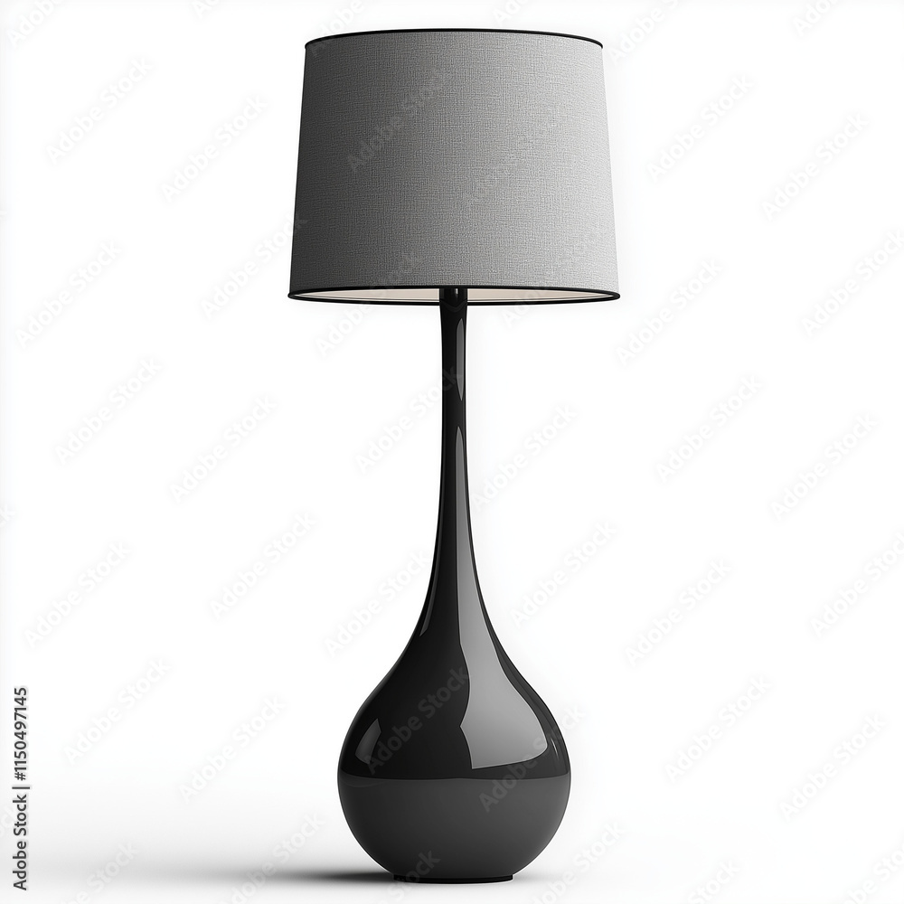 Fototapeta premium A modern floor lamp with a grey shade
