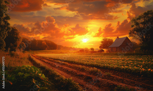 A family farm with rich natural soil planting seeds photo