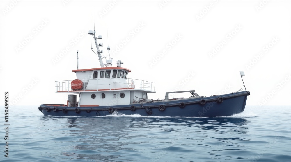 Hyperrealistic Digital Art of a Fishing Trawler at Sea Hyperrealistic Digital Art of a Fishing Trawler at Sea