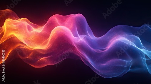 Wallpaper Mural Abstract waves of colored light or sound form creative art on a black background; this illustration uses neon, motion gradients, and swirls Torontodigital.ca