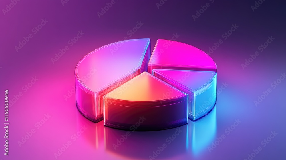 a futuristic pie chart clipart, financial graph element, neon glow illustration, bold gradient, isolated on white background a futuristic pie chart clipart, financial graph element, neon glow illustration, bold gradient, isolated on white background