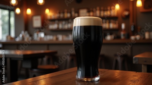 Guinness Stout in a Rustic Pub