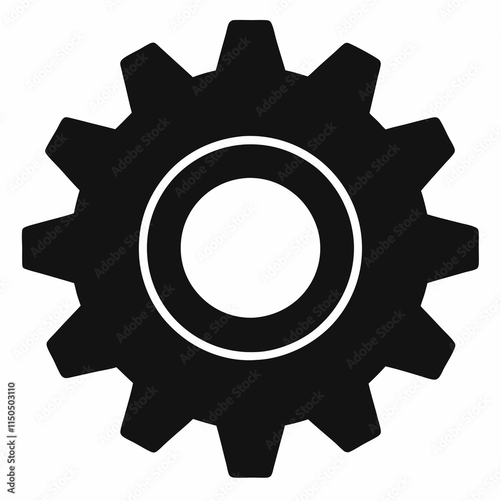 Gear Silhouette Vector Design Gear Silhouette Vector Design