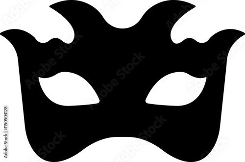 Person face Mask icon in flat. Masquerade vector for apps or web Different party superhero carnival villain or burglar costume hidden eye mask