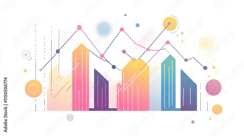 a unique bar and line combo chart clipart, hybrid graph element, retro aesthetic, pastel tones, isolated on white background a unique bar and line combo chart clipart, hybrid graph element, retro aesthetic, pastel tones, isolated on white background