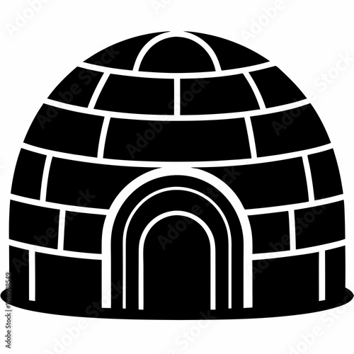 Igloo Black Silhouette Vector