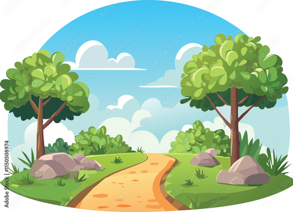 landscape with trees and a fence landscape with trees and a fence
