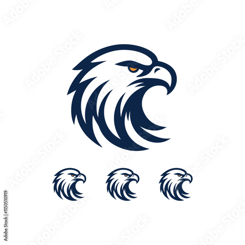 A minimalist eagle head logo icon vector illustration