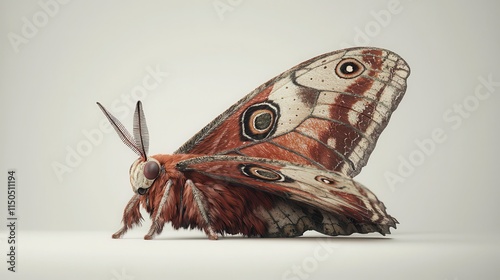 Detailed Close-Up of a Beautiful Colorful Butterfly Wing Spread photo