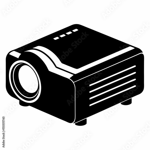 Portable Projector Black Silhouette Vector