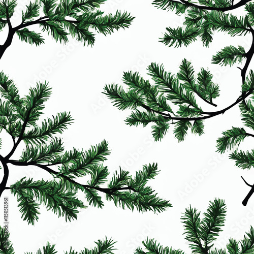 Festive Christmas Tree Branches and Pinecones: A Beautiful Closeup of Green Evergreen Needles and Seasonal Decorations, Featuring Fir, Spruce, and Cedar in a Natural, Eco-Friendly Winter Wonderland
