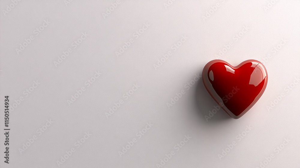 Fototapeta premium the heart is red and shiny.