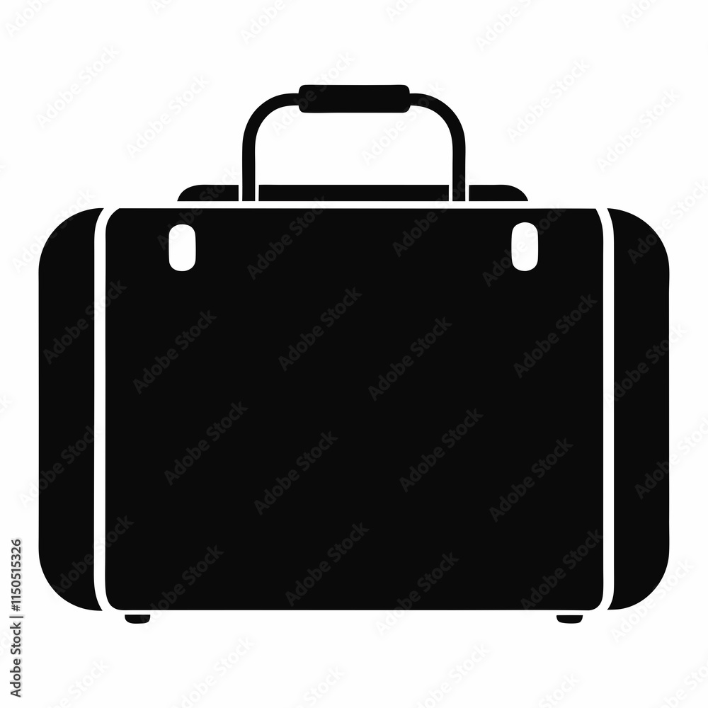 Suitcase Black Silhouette Vector Illustration Suitcase Black Silhouette Vector Illustration