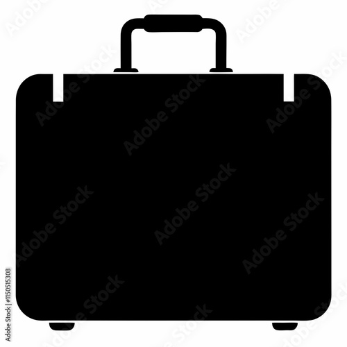 Suitcase Black Silhouette Vector Illustration