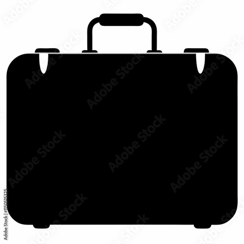 Suitcase Black Silhouette Vector Illustration