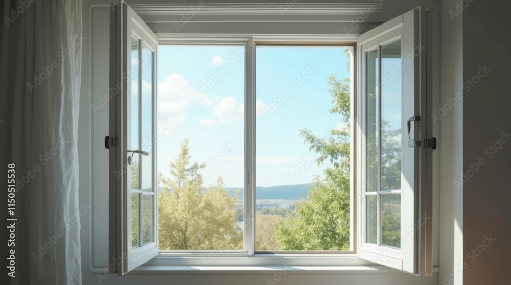Open Window with Breeze: Fresh Air and New Beginnings