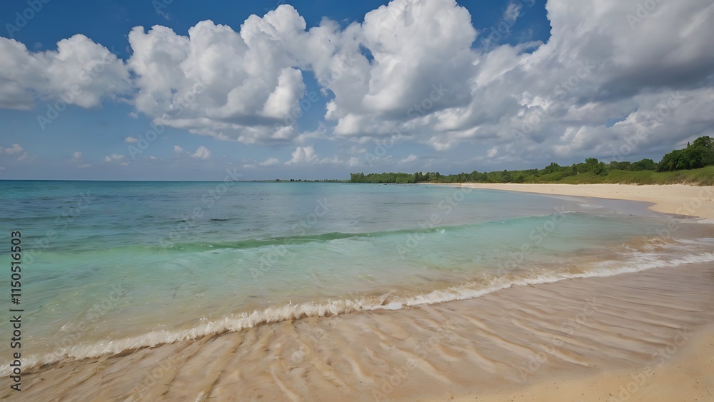 Fototapeta premium beach with sky and clouds