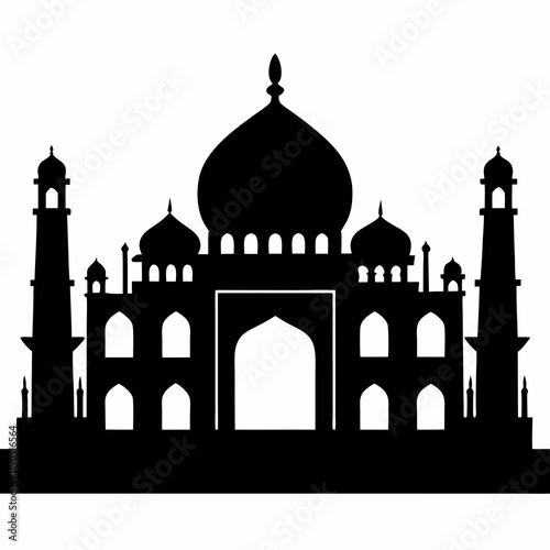 Taj Mahal Silhouette Vector Art