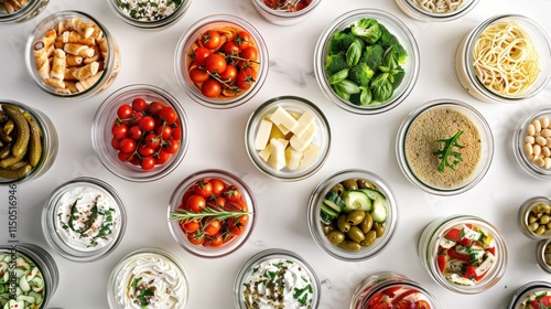 Delicious and Healthy Meal Prep: A Colorful Variety of Foods in Jars