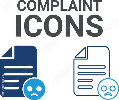 Complaint icons. Containing customer satisfaction, assistance, experience, feedback, operator and technical support icons. Solid icon collection.