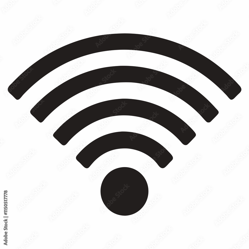 WiFi Black Silhouette Vector Design