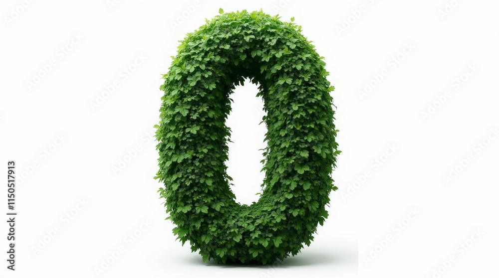 Photorealistic Topiary Sculpture of Number Zero Photorealistic Topiary Sculpture of Number Zero