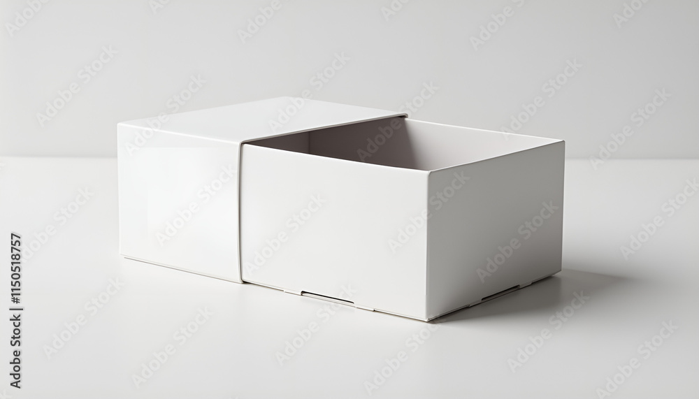 Fototapeta premium Minimalist White Packaging Box on Clean Background 