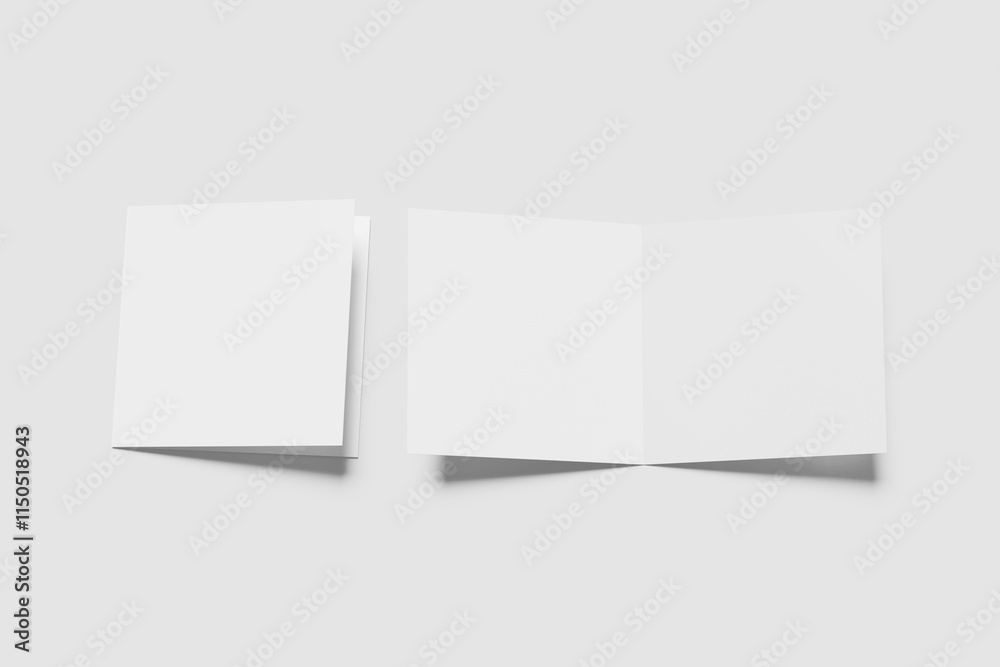 Blank square brochure white Blank square brochure white