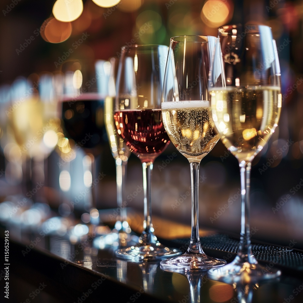 wine and glass on the table bar for celebration and festival wine and glass on the table bar for celebration and festival