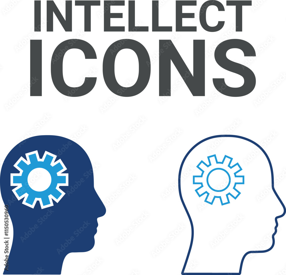 Intellect icons. Containing mind, brainstorming, head, neuron, cognition, thinking, intelligence and more. Solid vector icons collection. Intellect icons. Containing mind, brainstorming, head, neuron, cognition, thinking, intelligence and more. Solid vector icons collection.