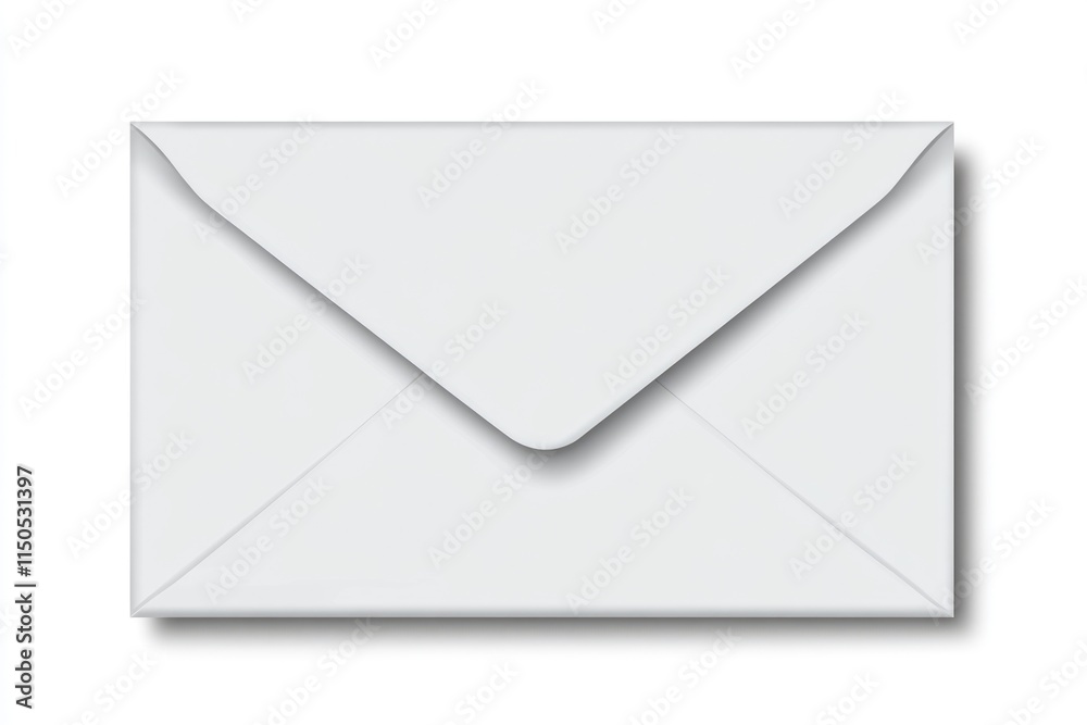 Minimalist White Envelope. Isolated Front View for Simple Mail and Correspondence Visuals Minimalist White Envelope. Isolated Front View for Simple Mail and Correspondence Visuals