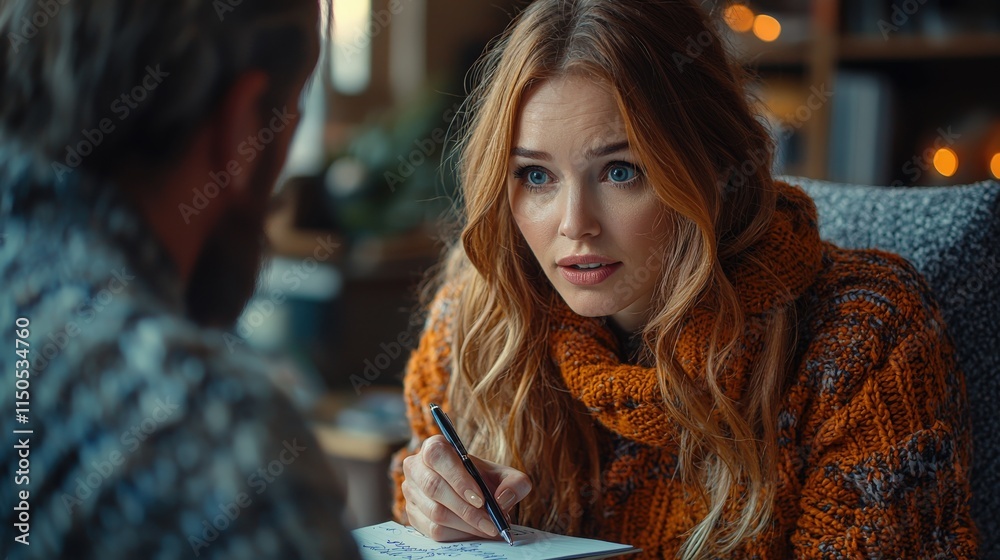custom made wallpaper toronto digitalYoung woman engages in deep conversation while taking notes in cozy setting