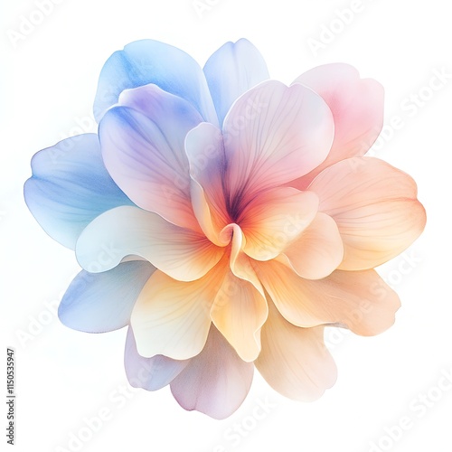Airy Rainbow Watercolor Flower
